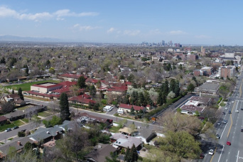 Aerial photo of Denver from drone